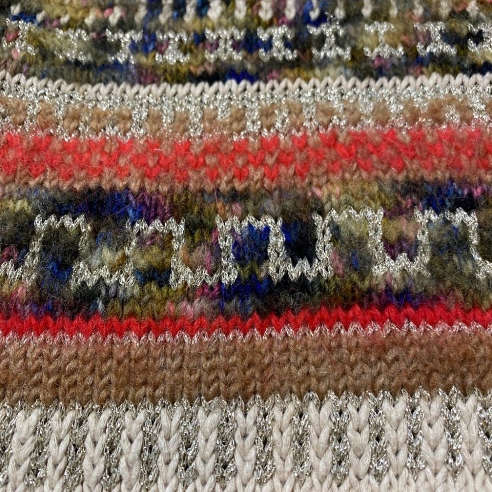 Juicy Couture Long Scarf Brown Cream Red One Size - Picture 7 of 9